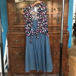 Flower jean dress